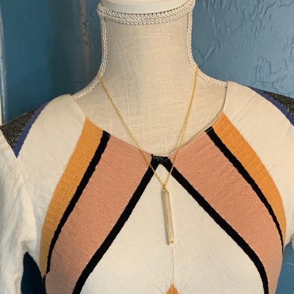 Raw Selenite Stick Dipped in 14K Gold Necklace - Picture 8 of 10